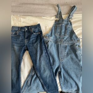 6 year old skinny jeans + overall bundle